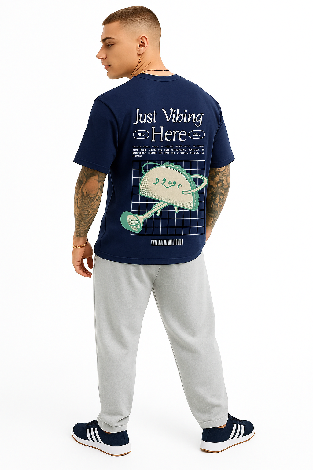 Blue Printed T-Shirt For Men